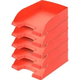 LEITZ® Ablagekorb Standard 5227, Kunststoffl, 5 Stück, hellrot