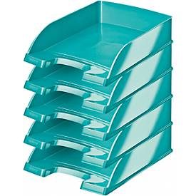LEITZ® Ablagekorb Wow 5226, DIN A4, 5 Stück, eisblau