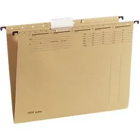 Leitz ALPHA Hängemappen 1915 A4 V-Base 15 mm 250 g/m² Naturbraun 100% Recycelter Natron-Karton 10 Stück