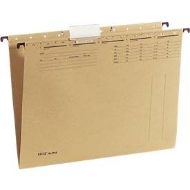 Leitz ALPHA Hängemappen 1915 A4 V-Base 15 mm 250 g/m² Naturbraun 100% Recycelter Natron-Karton 10 Stück