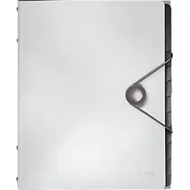 LEITZ® Dokumentenmappe Solid, DIN A4, 3 Schutzkappen, 12 Fächer, PP,weiss