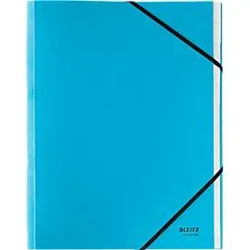 Leitz® Sammelmappe Recycle, A4, 12 Fächer mit Blanko-Taben, Inhaltsverzeichnis, Gummibandverschluss, 100 % recycelbar, Karton, blau