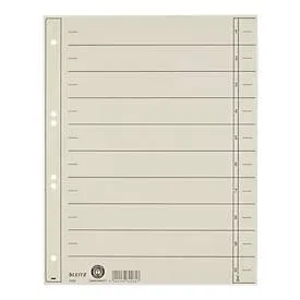LEITZ® Trennblätter, DIN A4, Zahlen, 100 Stück, grau