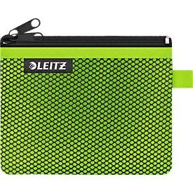 Leitz WOW Traveller Zip-Beutel, durchsichtiges Netzfach & blickdichtes Fach, Grösse S, grün