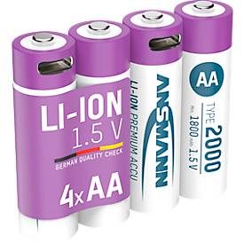 Ansmann USB-C® Akku Li-Ion 2000 mAh 1.5 V 4 St.