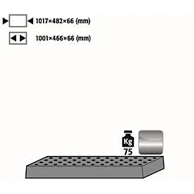 Lochblecheinsatz Standard für asecos Sicherheitsschränke der Q30, Q90 und S90 Serie, Edelstahl 1.4016, B 1017 x T 482 x H 66 mm, bis 75 kg