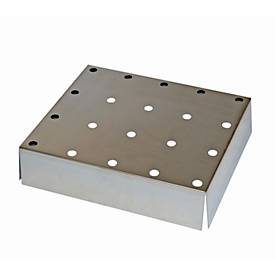 Lochblecheinsatz Standard für asecos Sicherheitsschränke der S-30 und UB90 Serie, Edelstahl 1.4016, B 420 x T 439 x H 60 mm, bis 75 kg