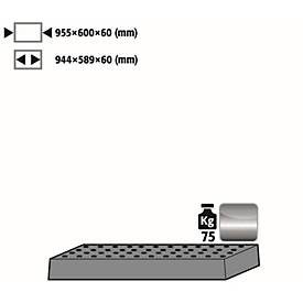 Lochblecheinsatz Standard für asecos Sicherheitsschränke der UB90 Serie, Edelstahl 1.4301, B 955 x T 600 x H 60 mm, bis 75 kg