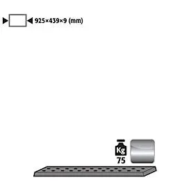 Lochblecheinsatz Standard für asecos Sicherheitsschränke der UB90 und UB30 Serie, Edelstahl 1.4016, B 925 x T 436 x H 9 mm, bis 75 kg