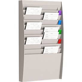 Paperflow wandmontierbarer Prospektständer A4 544 x 106 x 865 mm Grau
