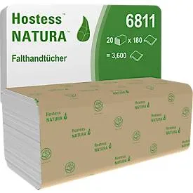 Papierhandtücher Kimberly Clark Hostess? Natura?, Zick-Zack-Falzung, 2-lagig, 20 x 180 Blatt, Recyclingpapier, grau