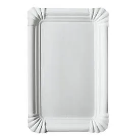 Pappteller Papstar Pure, Einweg, eckig, 130 x 200 mm, lebensmittelecht, FSC®-zertifiziert & kompostierbar, weiss, 4 x 250 Stück