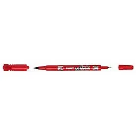 Pilot Permanent Marker Twin Marker EF/F, rot, 0,4?0,8 mm und 0,8?2,0 mm