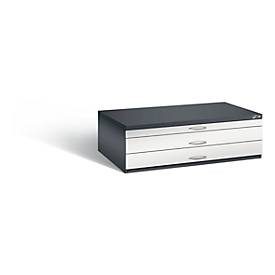 Planschrank aus Stahl, für Formate bis DIN A0, 3 Schubladen