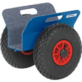 fetra® Plattenroller mit Klemmbacken, Tragkraft 250 kg, Klemmbreite 30-95 mm, Luft-Bereifung