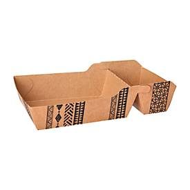 Pommesbox Papstar Maori, Einweg, 2 Fächer, gross, L 185 x B 110 x H 35 mm, 100 % biologisch abbaubar & FSC®-zertifizierte Pappe, braun, 360 Stück