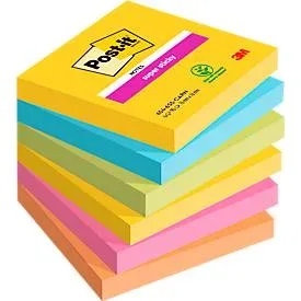 POST-IT Block Super Sticky Rio 6546SSRIO 5-farbig, 6x90 Blatt 76x76mm