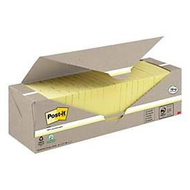 Post-it Recycelte Haftnotizen 76 x 76 mm Kanariengelb 70 Blatt Vorteilspackung 18 + 6 Gratis