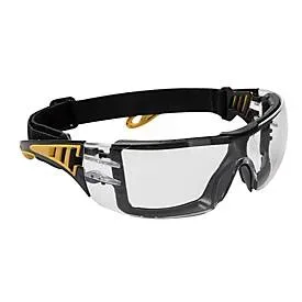 Portwest Schutzbrille PS09, undurchlässig, öl-/schmutzabweisend beschichtet, abnehmbare Schaumdichtung, PC/EVA-Schaum/Nylon, glasklar-transparent