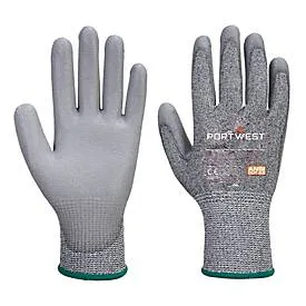Portwest Schutzhandschuh C 13 PU, Schnittschutz-Level C, EN 407, HPPE/PU/Gummi, XL, grau, 12 Paar