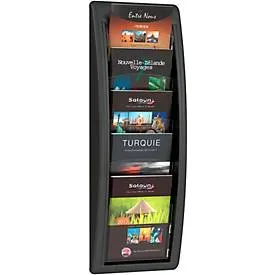 Paperflow wandmontierbarer Prospektständer Polystyrol 227 x 95 x 650mm A5 Schwarz
