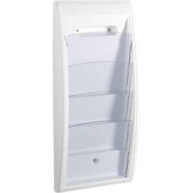 Prospektwandhalter Quickfit, 4 Fächer, DIN A4, weiss