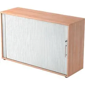 Hammerbacher Rollladenschrank Matrix Nussbaum, Silber 1.200 x 400 x 748 mm