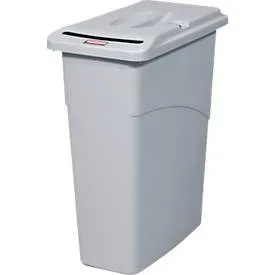 Slim Jim® Confidental Abfallbehälter, 87 Liter, abschliessbar, Schlitzdeckel, hellgrau