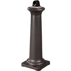 Standascher Rubbermaid® GroundsKeeper® Tuscan, für den Aussenbereich, Volumen 4,4 l, mit Inneneimer, Ø 330 x H 974 mm, Edelstahl & Kunststoff, schwarz