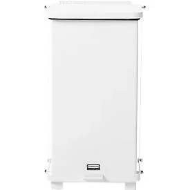 Tretabfalleimer Rubbermaid® Defenders®, rechteckig, Volumen 25 l, selbstschliessender Deckel, Stahl verzinkt, weiss