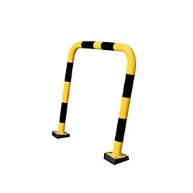 Rammschutzbügel SWING, Ausseneinsatz, 1240 x 1000 mm, gelb/schwarz