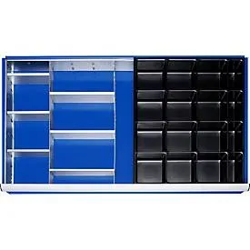RAU Einteilungsset für Schublade, HxBxT 45 x 1.055 x 560 mm, mit 4-tlg. Rasterleisten-Set und 3 Trennwände, Grösse XXL für Fronthöhe 60-90 mm