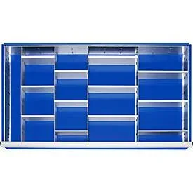 RAU Einteilungsset für Schublade, HxBxT 47 x 1.055 x 560 mm, mit 4-tlg. Rasterleisten-Set und 4 Trennwände, Grösse XXL für Fronthöhe 60-90 mm