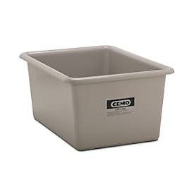CEMO Rechteckbehälter aus GFK, 550 Liter, Höhe 630 mm, grau