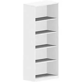 Regal BEXXSTAR, 5 Ordnerhöhen, B 800 x T 445 x H 1895 mm, weiss