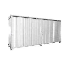 Regalcontainer BAUER CEN 59-2, Stahl, Schiebetor, B 6245 x T 1550 x H 2980 mm, weiss