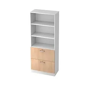 Regal Office Braun/Weiss Holz 80 cm 200.4 cm - Farbe: weiss, eiche - Material: Holzwerkstoff - Regal