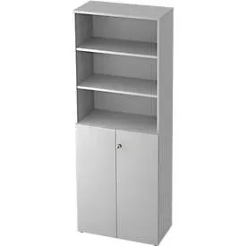 Regalschrank TOPAS LINE, 3 OH Regal/3 OH Türen, lichtgrau/lichtgrau