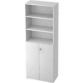 Regalschrank TOPAS LINE, 3 OH Regal/3 OH Türen, weiss/weiss