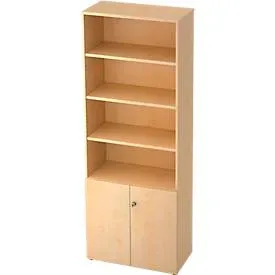 Regalschrank TOPAS LINE, 4 OH Regal/2 OH Türen, Ahorn/Ahorn