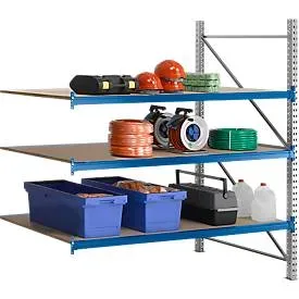 Regalsystem WR 600, Anbaufeld, Traverse blau, mit 3 Ebenen, 2500 x 1500 x 1050 mm