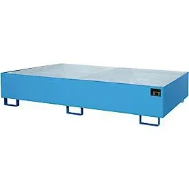 Regalwanne Typ RW/GR 2700-2, mit Gitterrost, blau RAL5012