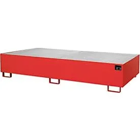 Regalwanne Typ RW/GR 2700-3, mit Gitterrost, rot RAL3000