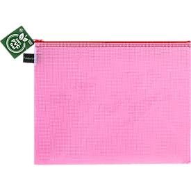 Reissverschlussbeutel FolderSys, A4, Stärke 0,20 mm, B 357 x H 272 mm, PVC-freie Folie, rot-transparent