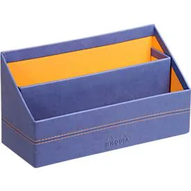 Rhodia Briefhalter, 2 Fächer, mit Trennwand, Kunstleder, 250 x 100 x 140 mm, saphirblau