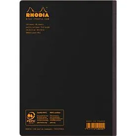 Rhodia Composition Book Notizheft, 80 Blatt, DIN A5, 80g/m², Fadengebunden, kariert, schwarz