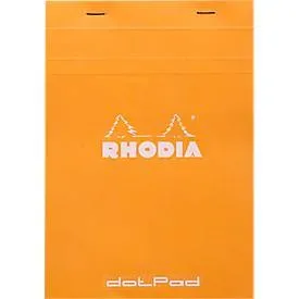 Rhodia Notizblock No.16, DIN A5, 80 Blätter, geheftet, Kartonrücken, 80 g/m², gepunktet, orange