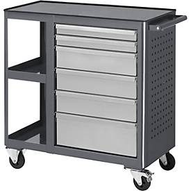 Rollwerkbank 960, B 675 x T 450 x H 950 mm, Oberseite: Metall