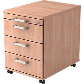 Rollcontainer Office Braun Holz 42.8 cm 59 cm 58 cm - Farbe: Nussbaum Dekor - Material: Holzwerkstoff - Rollcontainer