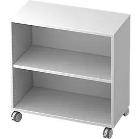 Rollenregal TOPAS LINE, 2 Ordnerhöhen, B 800 mm, weiss